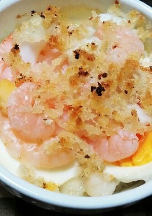 海鮮ガーリックパン粉ココットカマン-レシピのメイン写真
