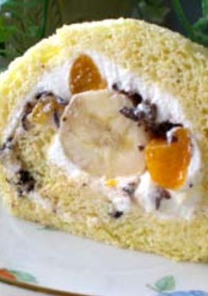 バナナとチョコとオレンジのロールケーキ♪-レシピのメイン写真