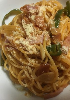 簡単ニンニク香るナポリタンスパゲティー-レシピのメイン写真