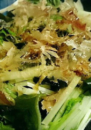 水菜とワカメの梅ポン酢サラダ-レシピのメイン写真