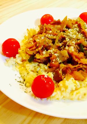 ナポリタンな切り干し大根onふわふわ卵♪-レシピのメイン写真