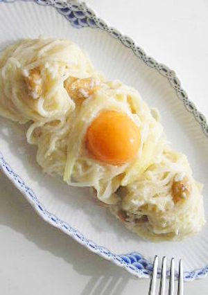 冷凍卵で新食感！ちゅうかルボナーラ-レシピのメイン写真
