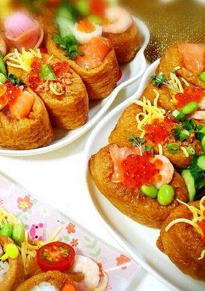 キャラ弁*+｡お稲荷さん☆雪だるま-レシピのメイン写真
