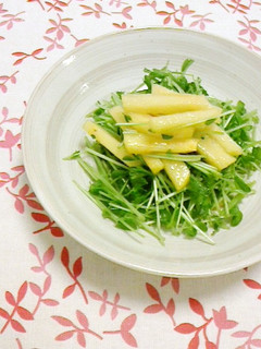 簡単♪豆苗と柿のサラダ-レシピのメイン写真