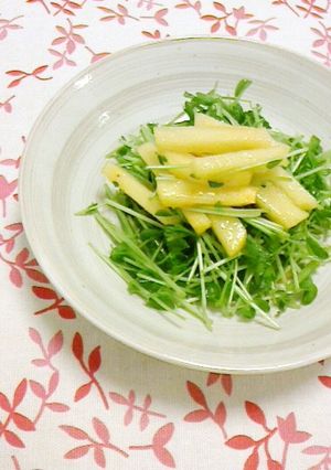 簡単♪豆苗と柿のサラダ-レシピのメイン写真