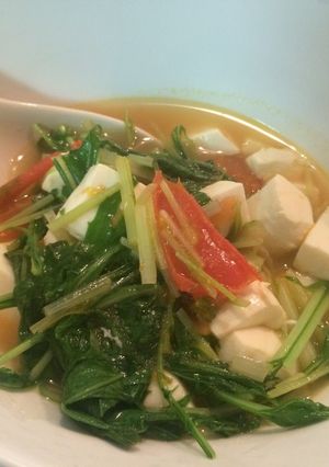 トマトと水菜の食べるスープ☆働き女子応援-レシピのメイン写真