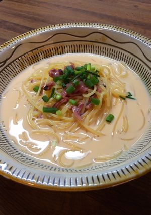 簡単！塩辛のクリームスープパスタ♪-レシピのメイン写真