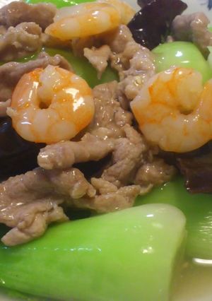 チンゲン菜・エビ・豚肉のシャンタン炒め-レシピのメイン写真