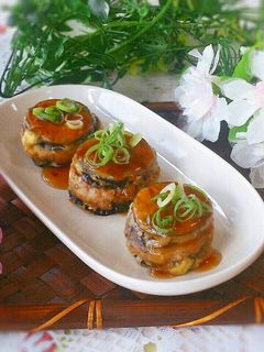 大豆のお肉♡茄子の挟み揚げ〜あんかけ仕立-レシピのメイン写真