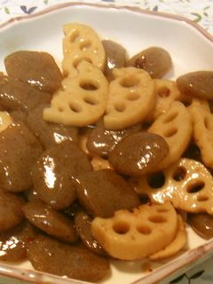 蓮根とこんにゃくの炒め煮-レシピのメイン写真