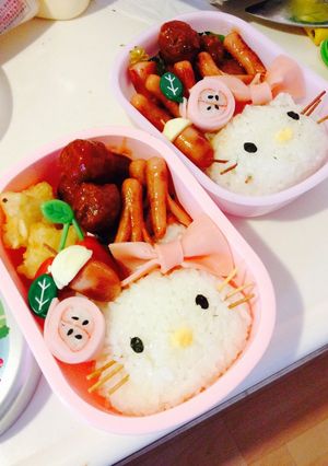 キティ キャラ弁-レシピのメイン写真