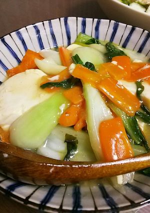 チンゲン菜と豆腐の炒め煮-レシピのメイン写真