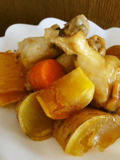 鶏手羽元とさつまいもと人参の甘酢煮-レシピのメイン写真