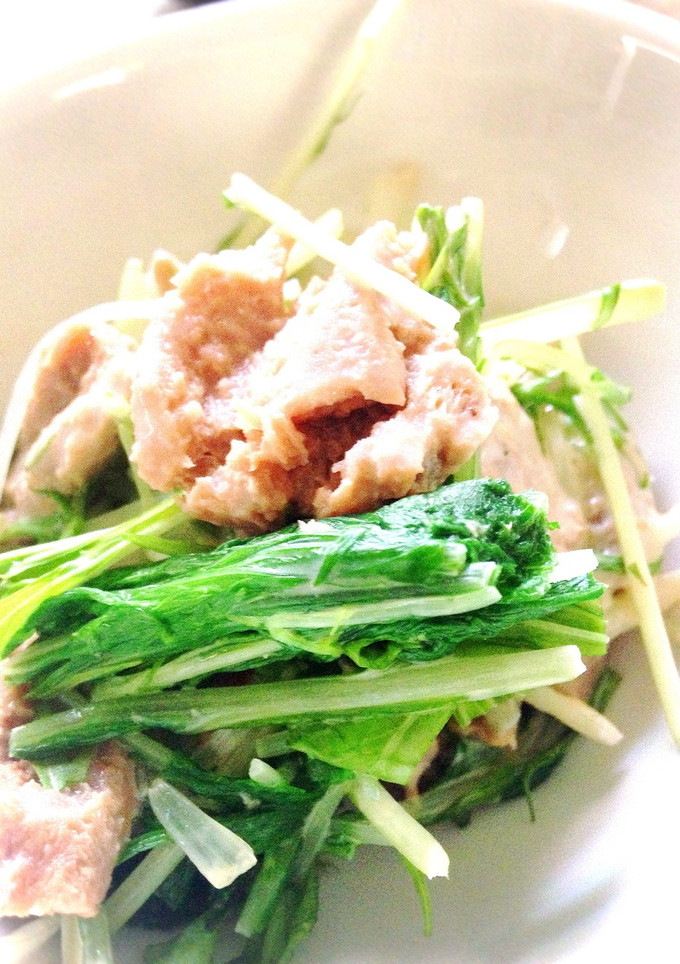 大豆のお肉と水菜のオイマヨポン和え-レシピのメイン写真