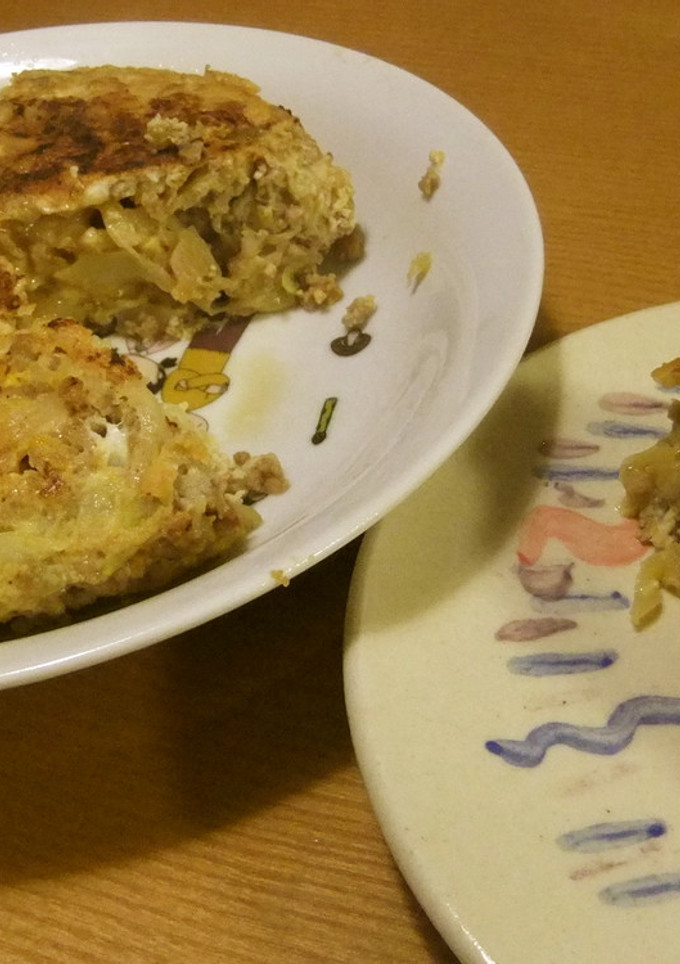 豚ひきとキャベツの卵とじ-レシピのメイン写真