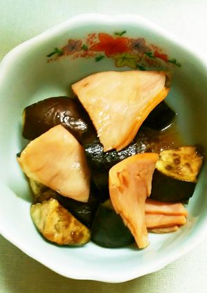 おつまみに！ナスとハムの甘辛味-レシピのメイン写真