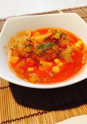 大豆のお肉☆ミートボールミネストローネ-レシピのメイン写真