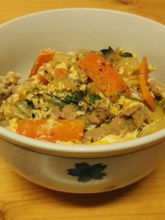 大豆のお肉で野菜たっぷりヘルシー卵とじ丼-レシピのメイン写真