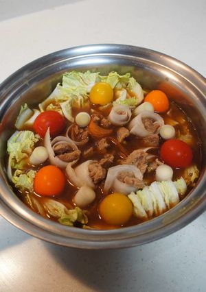 大豆のお肉で、巻き巻きりぼん・カレー鍋-レシピのメイン写真
