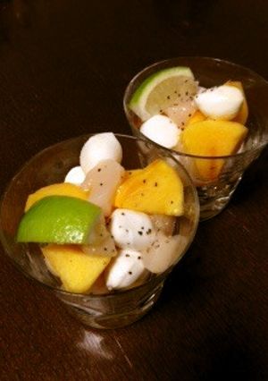 柿とホタテのカクテル-レシピのメイン写真