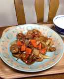 大豆のお肉（ブロック）を使って酢豚風炒め