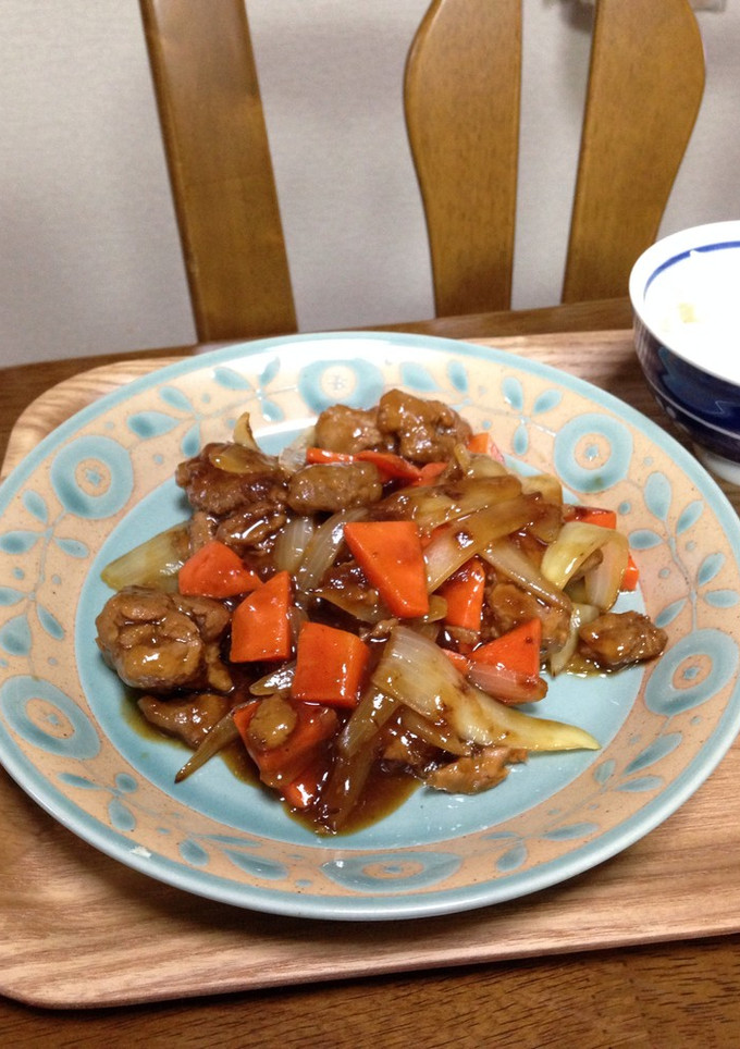 大豆のお肉（ブロック）を使って酢豚風炒め-レシピのメイン写真