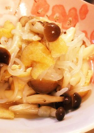 簡単副菜！しめじ、油揚げ、しらたきの煮物-レシピのメイン写真