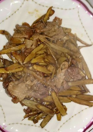 食物繊維取れる豚肉とゴボウのしぐれ煮込み-レシピのメイン写真