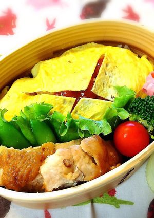 わっぱ弁当の作り方　①　オムライス弁当-レシピのメイン写真