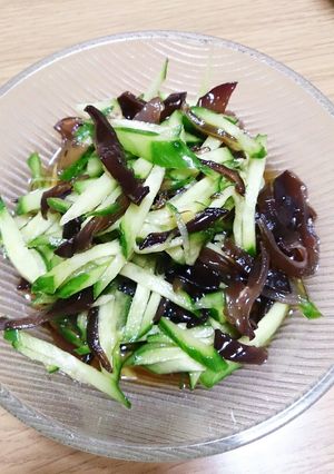 簡単♪胡瓜とキクラゲのポン酢和え(^^)-レシピのメイン写真