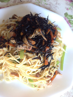 ☆創作レシピ☆ひじきとツナの和風パスタ♪-レシピのメイン写真