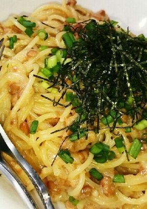 簡単おいしい♡納豆＆明太子のパスタ-レシピのメイン写真