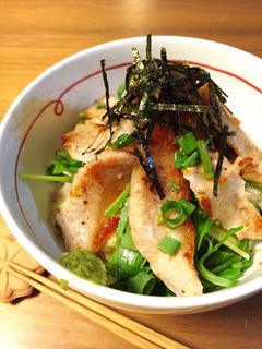 発芽米で食べる!豚トロとろろ丼。-レシピのメイン写真