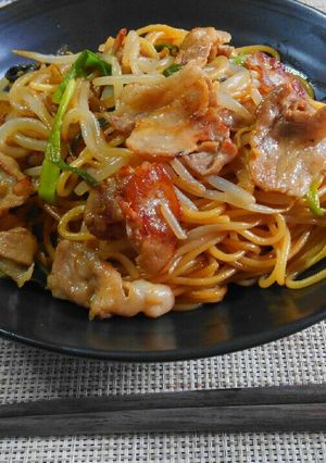 パスタ麺で日田焼きそば-レシピのメイン写真