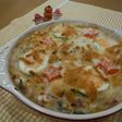 チンゲン菜とイカの豆乳グラタン