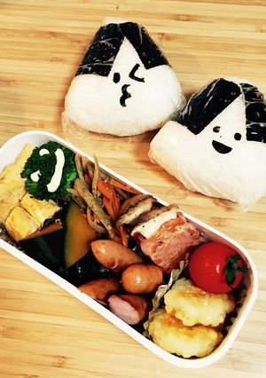 手抜き弁当♡キャラおにぎり-レシピのメイン写真