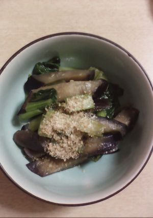 創味シャンタンDXで茄子と青菜の味噌炒め-レシピのメイン写真
