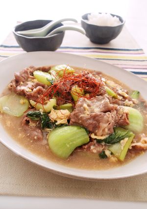 青梗菜と牛肉のふわとろあんかけ-レシピのメイン写真