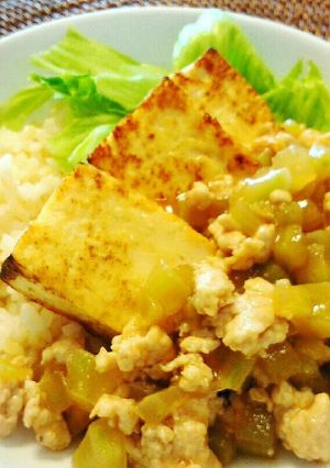 発芽玄米でヘルシー豆腐ステーキ丼-レシピのメイン写真