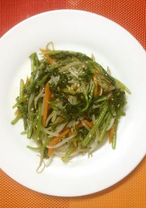 シャキシャキ☆春菊もやしの和え物-レシピのメイン写真