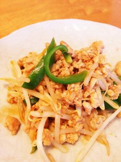 鶏挽肉ともやしのソース炒め-レシピのメイン写真