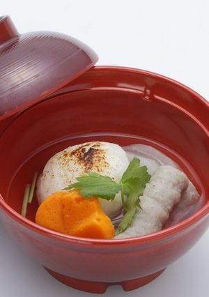 業務用介護食　さっくりお餅の雑煮-レシピのメイン写真