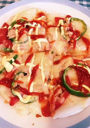 お餅消費に☆フライパンだけde簡単餅ピザ-レシピのメイン写真