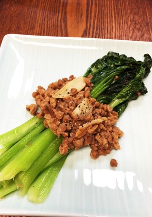 大豆のお肉&タアサイ！スタミナ風おつまみ-レシピのメイン写真