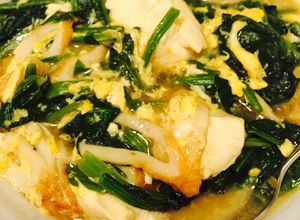 簡単♪豆腐とほうれん草のかき卵煮-レシピのメイン写真