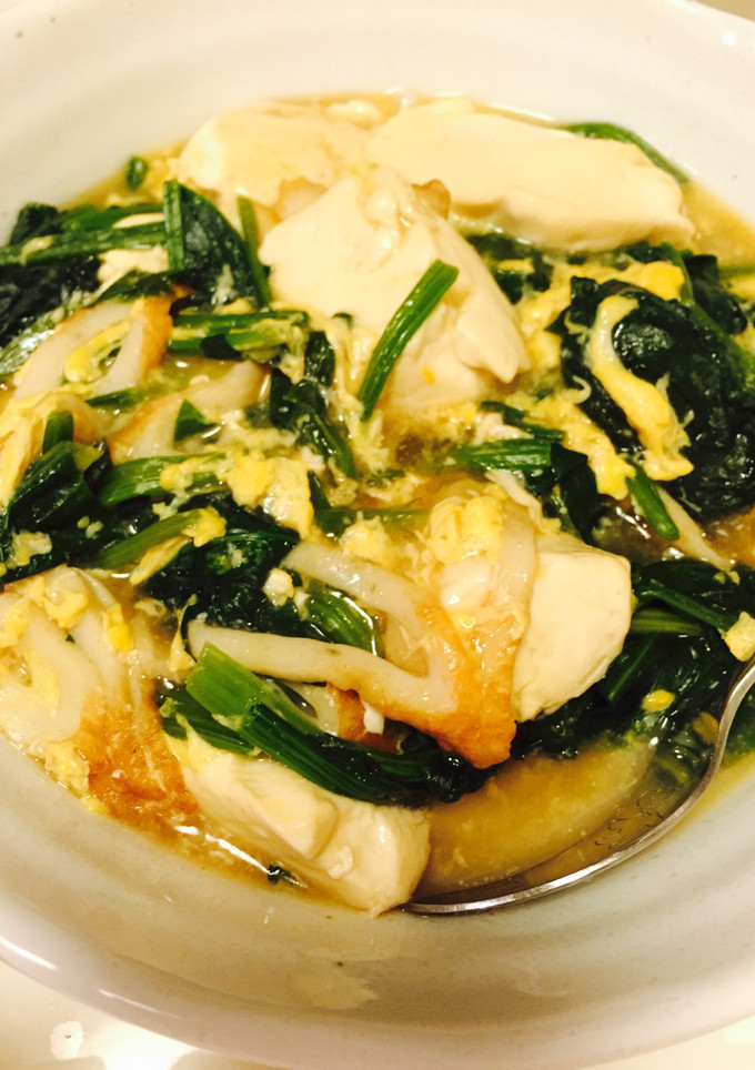 簡単♪豆腐とほうれん草のかき卵煮-レシピのメイン写真