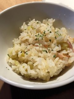 さつまいもとベーコンの洋風炊き込みごはん-レシピのメイン写真