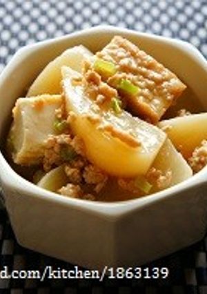 ほんだしタレで♪かぶと厚揚げのそぼろあん-レシピのメイン写真