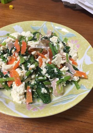 シャンタン野菜豆腐炒め-レシピのメイン写真