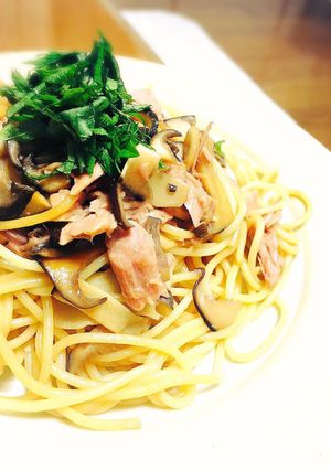 きのことシーチキンのバター醤油パスタ♪-レシピのメイン写真